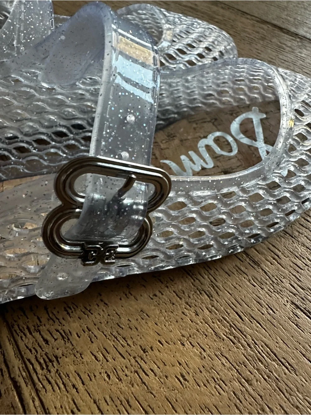 Sam Edelman Clear Glitter Jelly Mary Jane Flats for Girls 4M